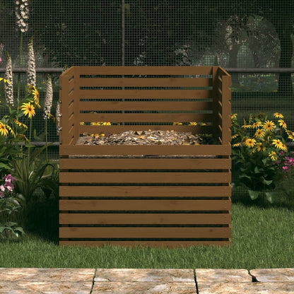 VIDAXL Composteur Marron Miel 100x100x102 Cm Bois Massif De Pin