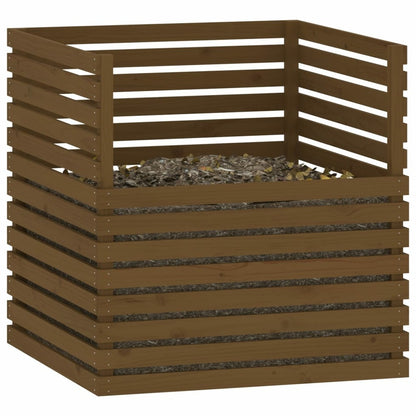 VIDAXL Composteur Marron Miel 100x100x102 Cm Bois Massif De Pin