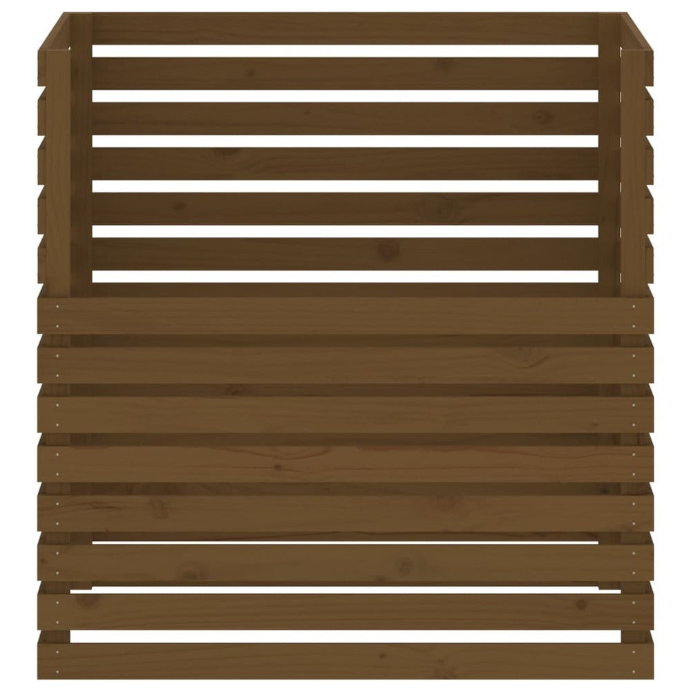 VIDAXL Composteur Marron Miel 100x100x102 Cm Bois Massif De Pin