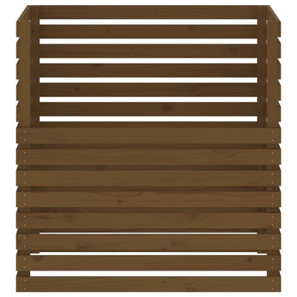 VIDAXL Composteur Marron Miel 100x100x102 Cm Bois Massif De Pin