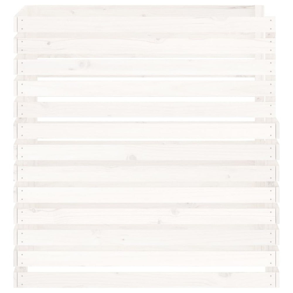 VIDAXL Composteur Blanc 100x100x102 Cm Bois Massif De Pin
