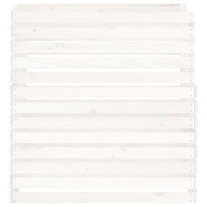 VIDAXL Composteur Blanc 100x100x102 Cm Bois Massif De Pin