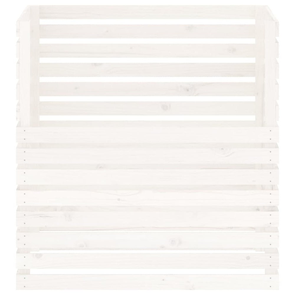 VIDAXL Composteur Blanc 100x100x102 Cm Bois Massif De Pin