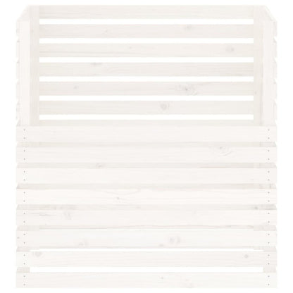 VIDAXL Composteur Blanc 100x100x102 Cm Bois Massif De Pin