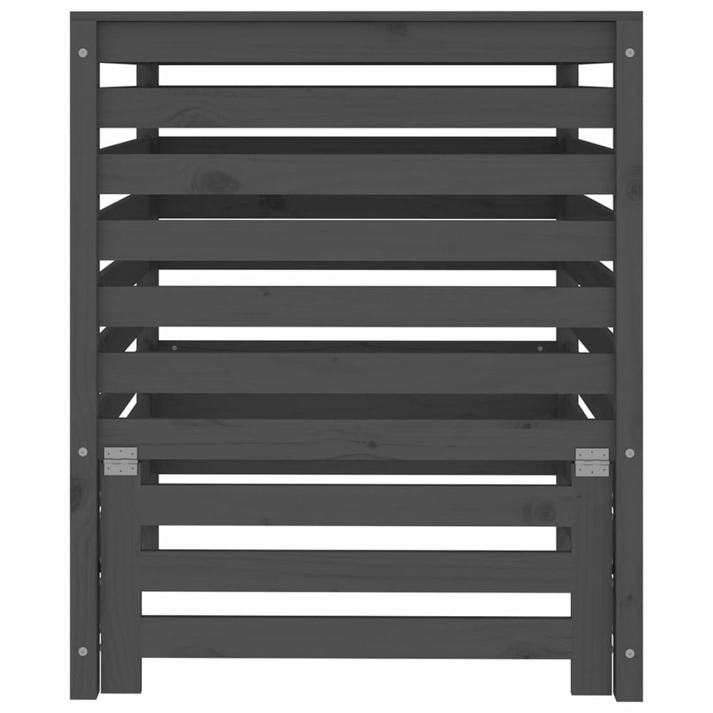 VIDAXL Composteur Gris 82,5x82,5x99,5 Cm Bois Massif De Pin