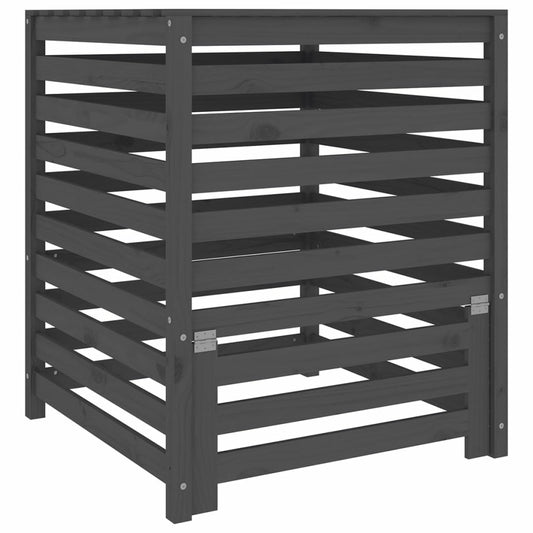 VIDAXL Composteur Gris 82,5x82,5x99,5 Cm Bois Massif De Pin