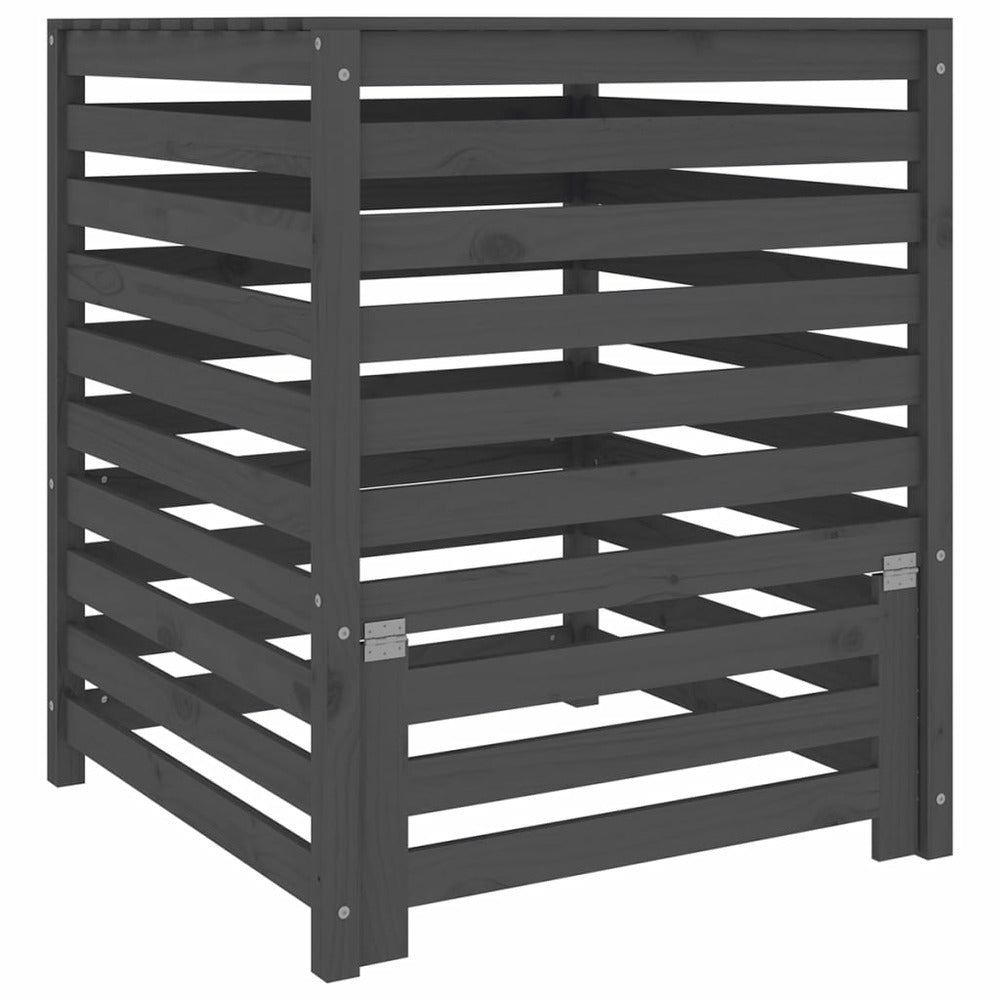 VIDAXL Composteur Gris 82,5x82,5x99,5 Cm Bois Massif De Pin