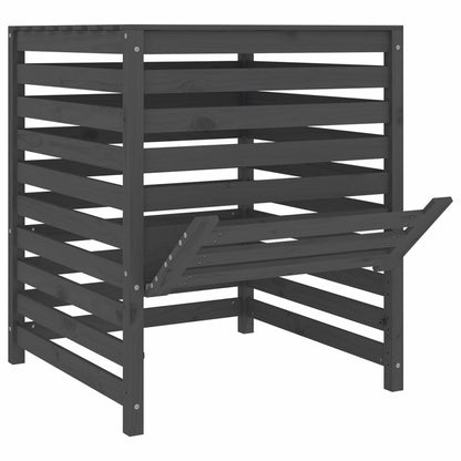 VIDAXL Composteur Gris 82,5x82,5x99,5 Cm Bois Massif De Pin