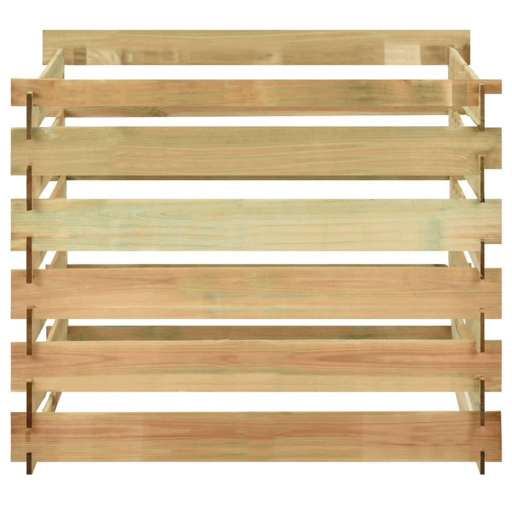 VIDAXL Composteur De Jardin à Lattes 100x100x80cm Bois De Pin Imprégné