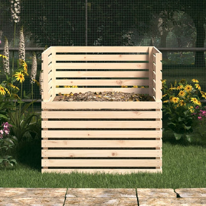 VIDAXL Composteur 100x100x102 Cm Bois Massif De Pin