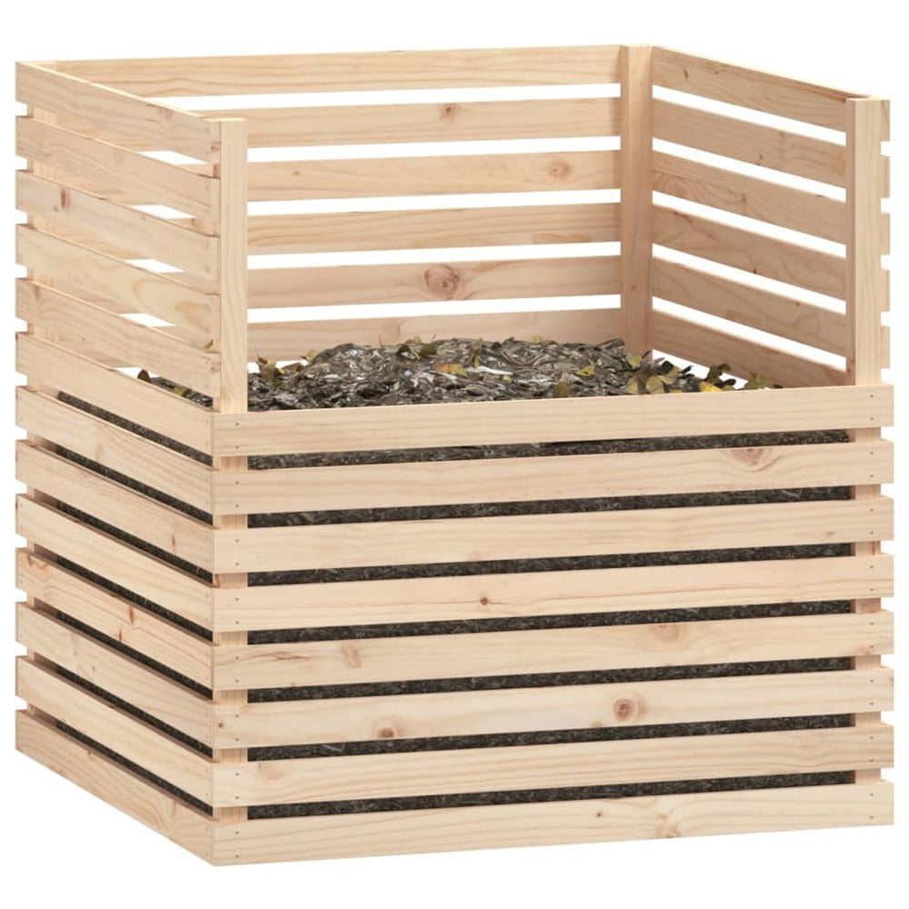 VIDAXL Composteur 100x100x102 Cm Bois Massif De Pin