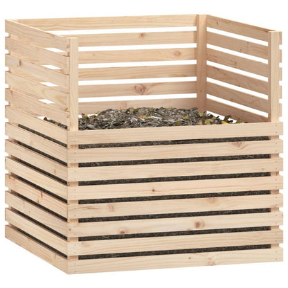 VIDAXL Composteur 100x100x102 Cm Bois Massif De Pin