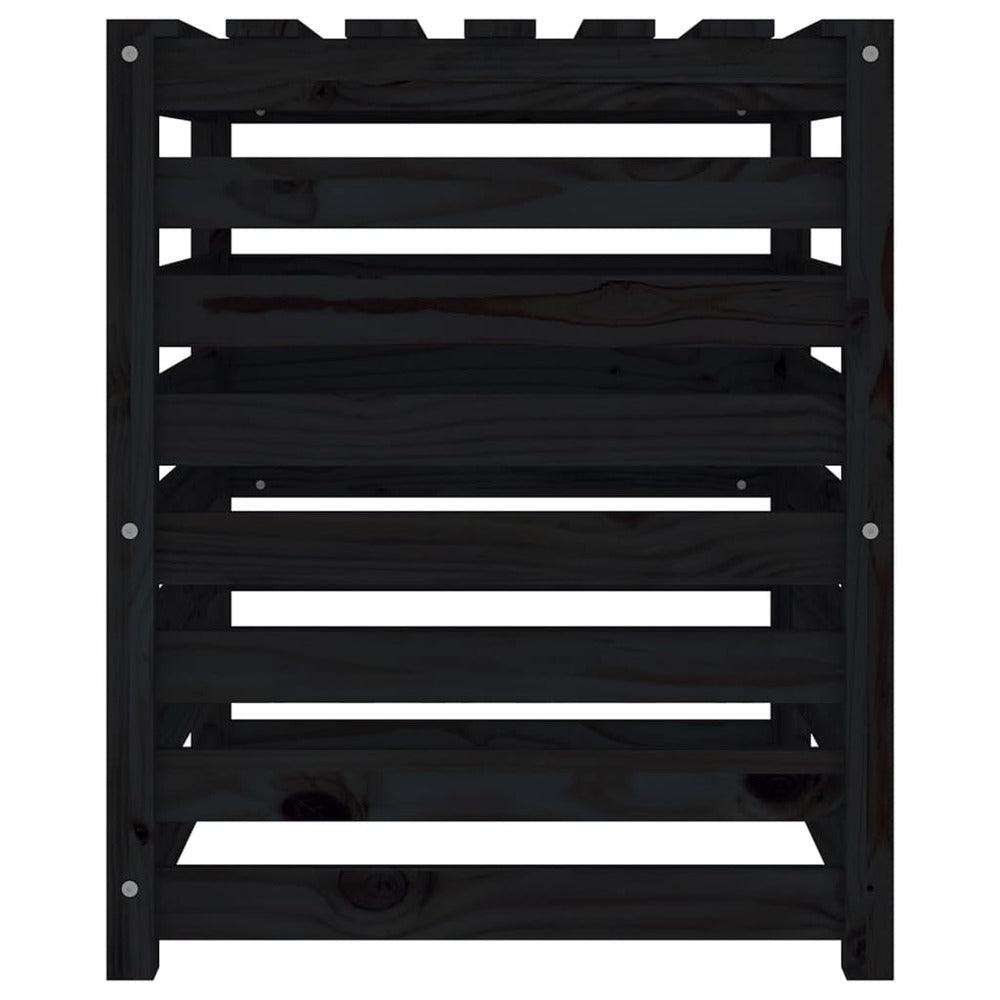 VIDAXL Composteur Noir 63,5x63,5x77,5 Cm Bois Massif De Pin