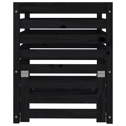 VIDAXL Composteur Noir 63,5x63,5x77,5 Cm Bois Massif De Pin