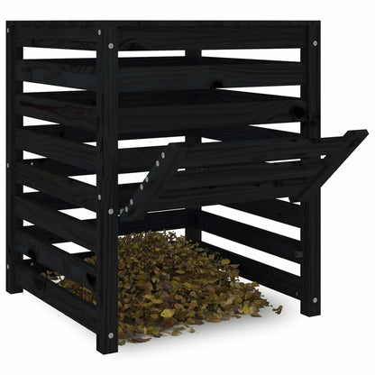 VIDAXL Composteur Noir 63,5x63,5x77,5 Cm Bois Massif De Pin