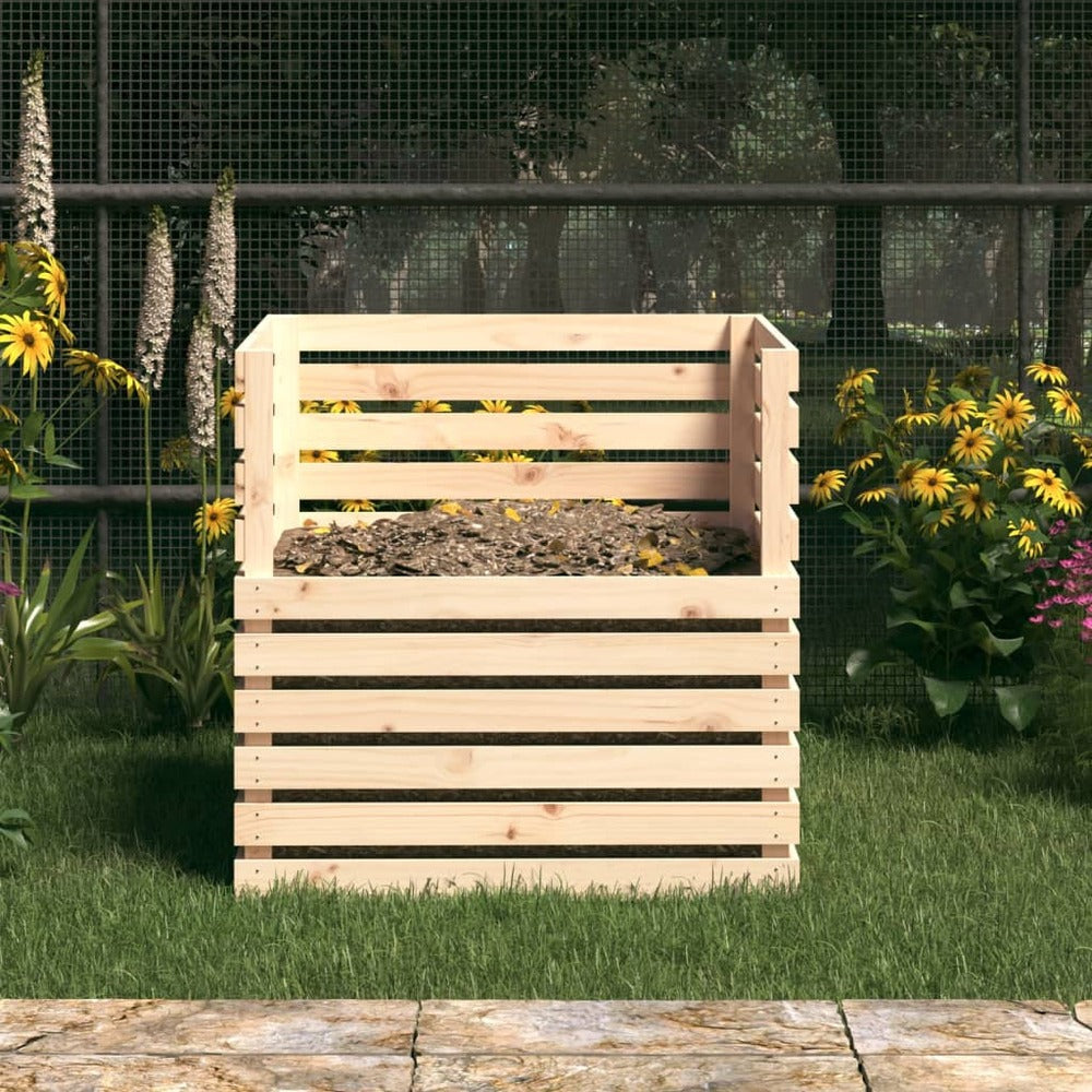 VIDAXL Composteur 80x80x78 Cm Bois Massif De Pin