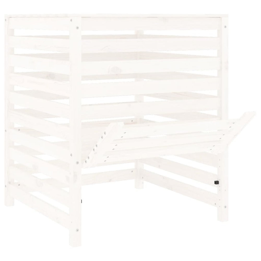VIDAXL Composteur Blanc 82,5x82,5x99,5 Cm Bois Massif De Pin
