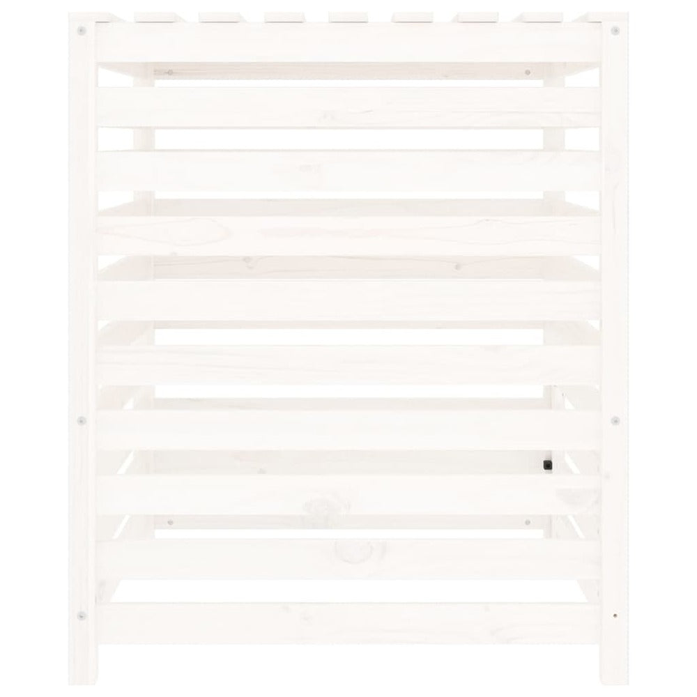 VIDAXL Composteur Blanc 82,5x82,5x99,5 Cm Bois Massif De Pin