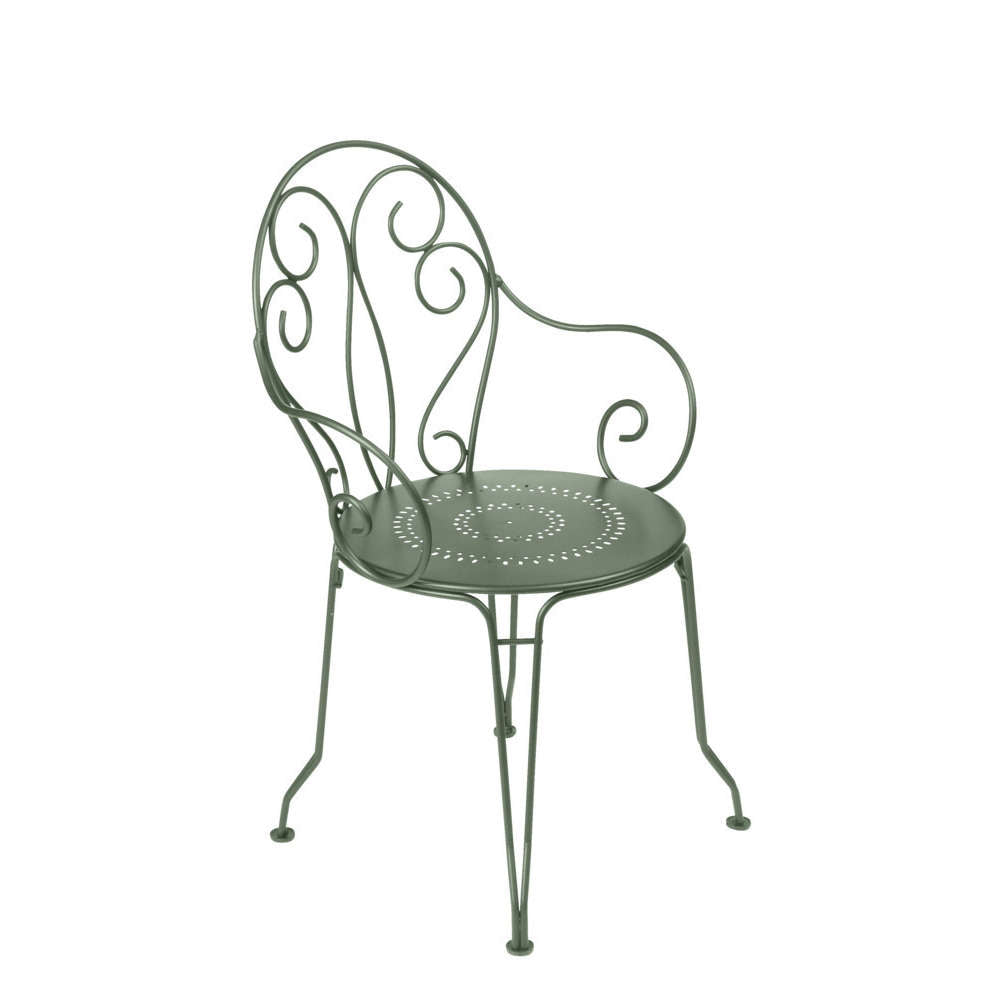  Fauteuil Pour Jardin MONTMARTRE En Acier Vert - 56x48x87 Cm
