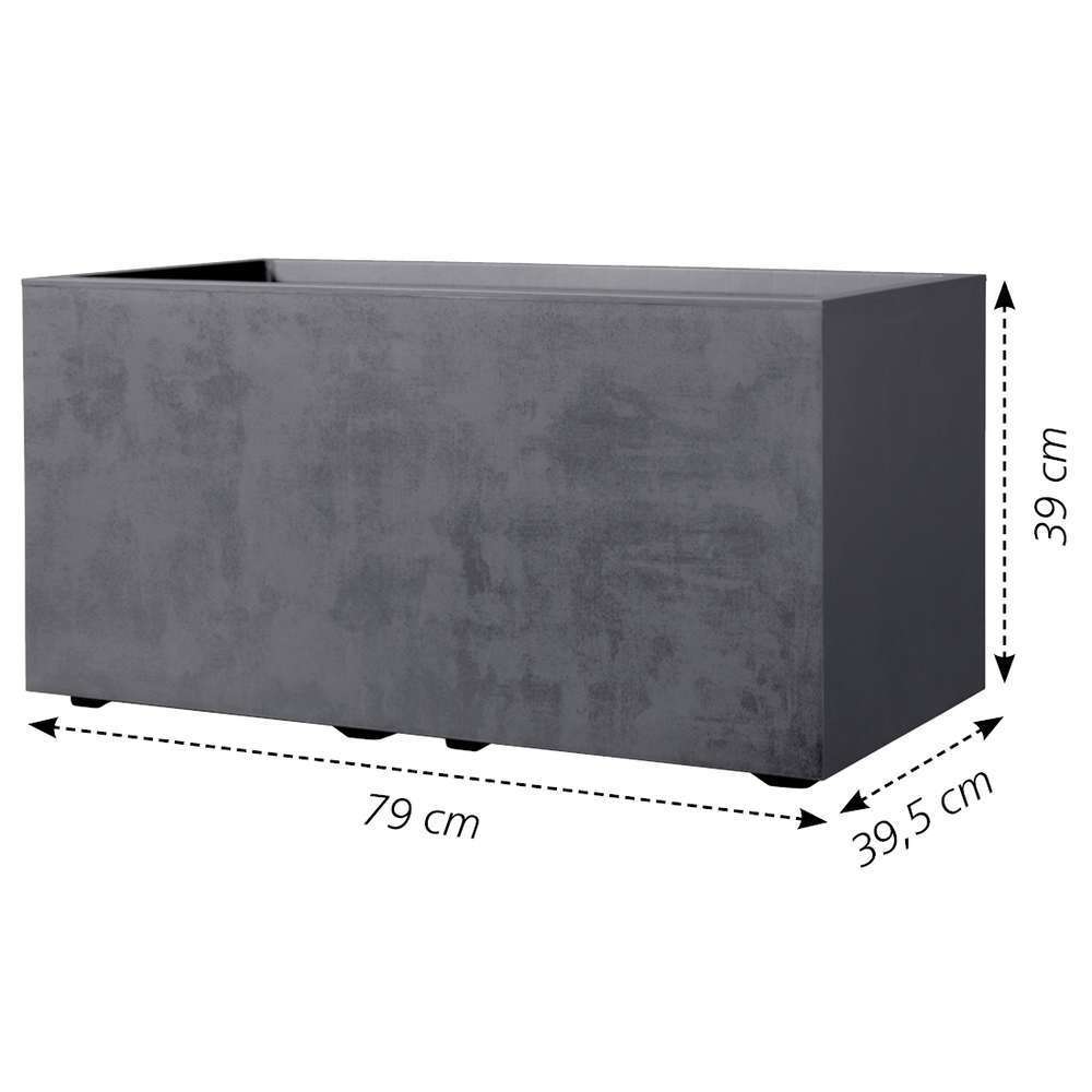  Pot Rectangle Millenium En Plastique Anthracite L.79 X P.39,5 X H.39cm