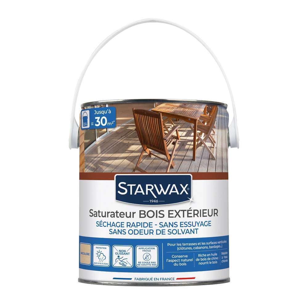  Saturateur Incolore Aqueux Pour Bois En Conditions Extrêmes 2,5L
