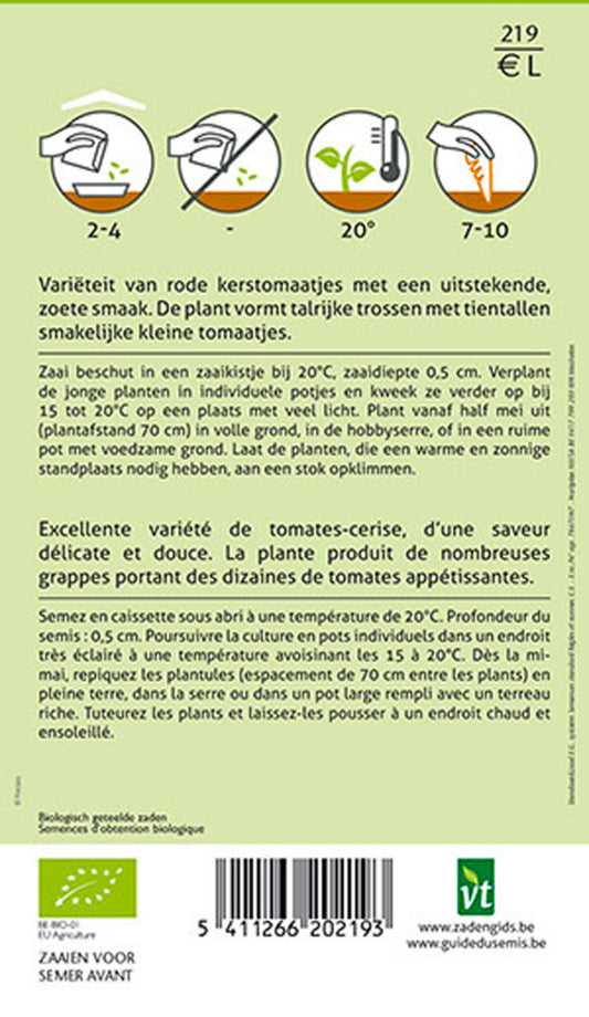  Bio Tomate Sweetbaby - Ca. 0,2 Gr (livraison Gratuite)