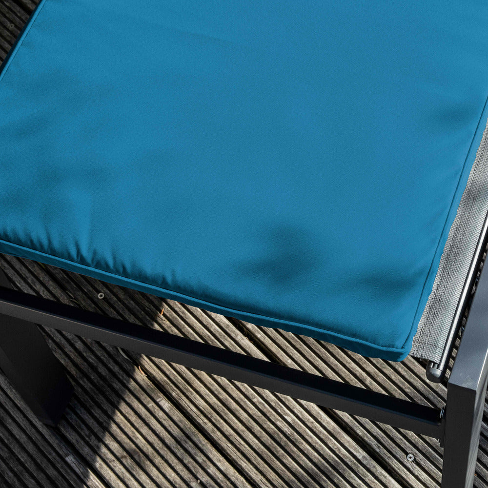  Lot 2 Coussins Bain De Soleil Polyester Bleu 186x53x5 Cm