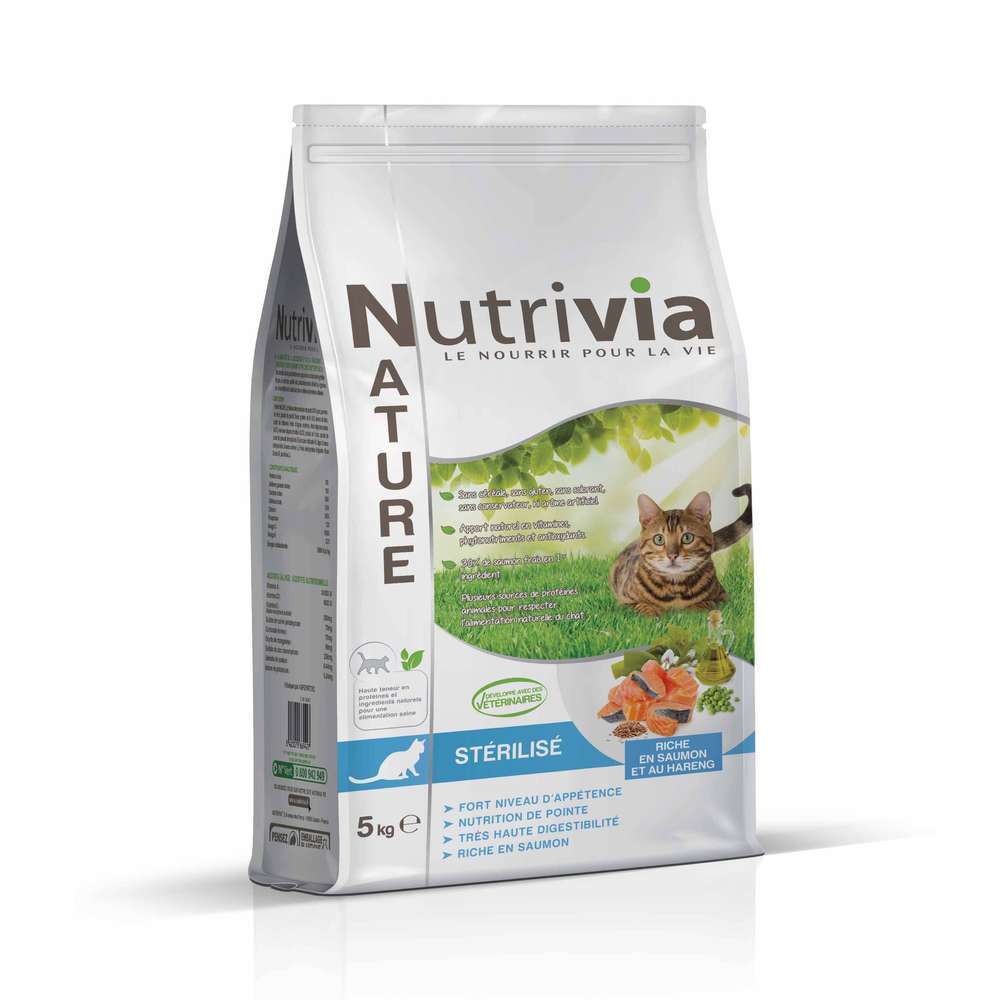  Croquettes Chat Adulte Stérilisé Au Saumon - 5 Kg