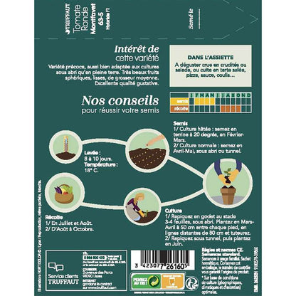  Graines De Tomate Montfavet 63/5 Hybride F1 En Sachet