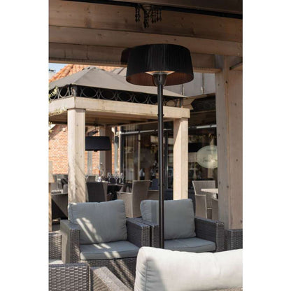  Chauffage D'extérieur Sur Pied En Aluminium Noir - H 195 X D.50 Cm