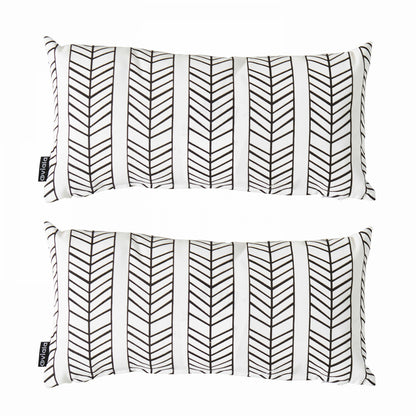  Lot De 2 Petits Coussins Polyester Blanc 40 X 20 X 8 Cm