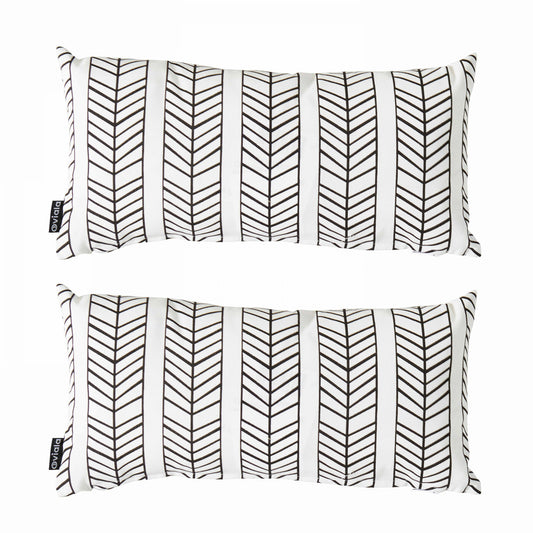  Lot De 2 Petits Coussins Polyester Blanc 40 X 20 X 8 Cm
