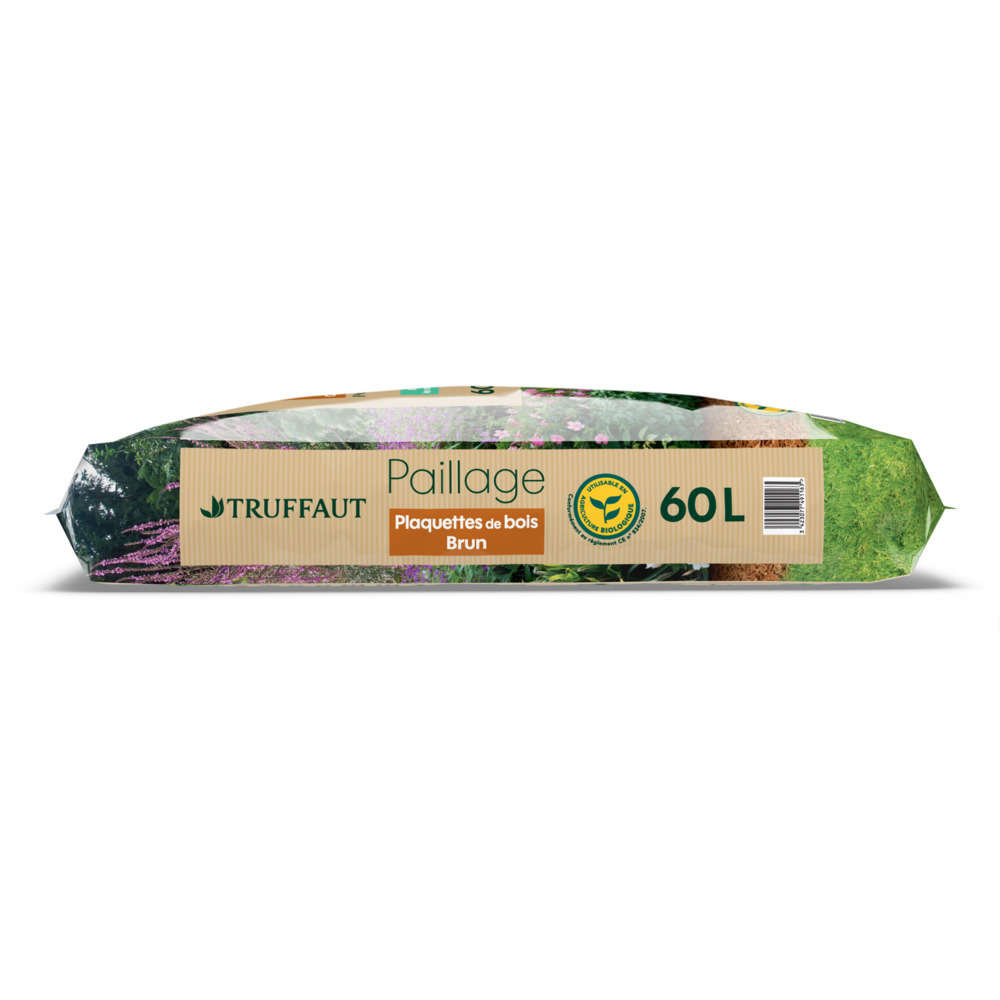  Paillage De Plaquettes De Bois Brunes - Sac De 60 Litres