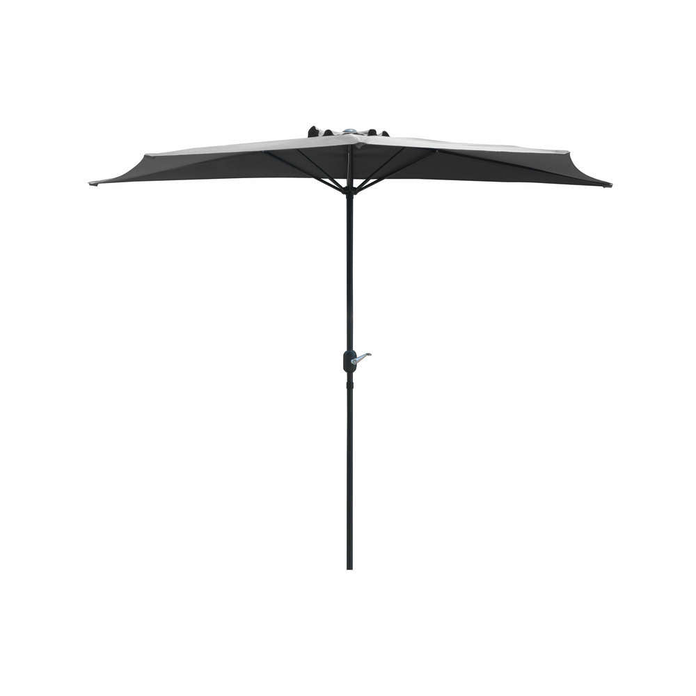 Demi-parasol En Toile écrue Avec Manivelle - 150x300 Cm