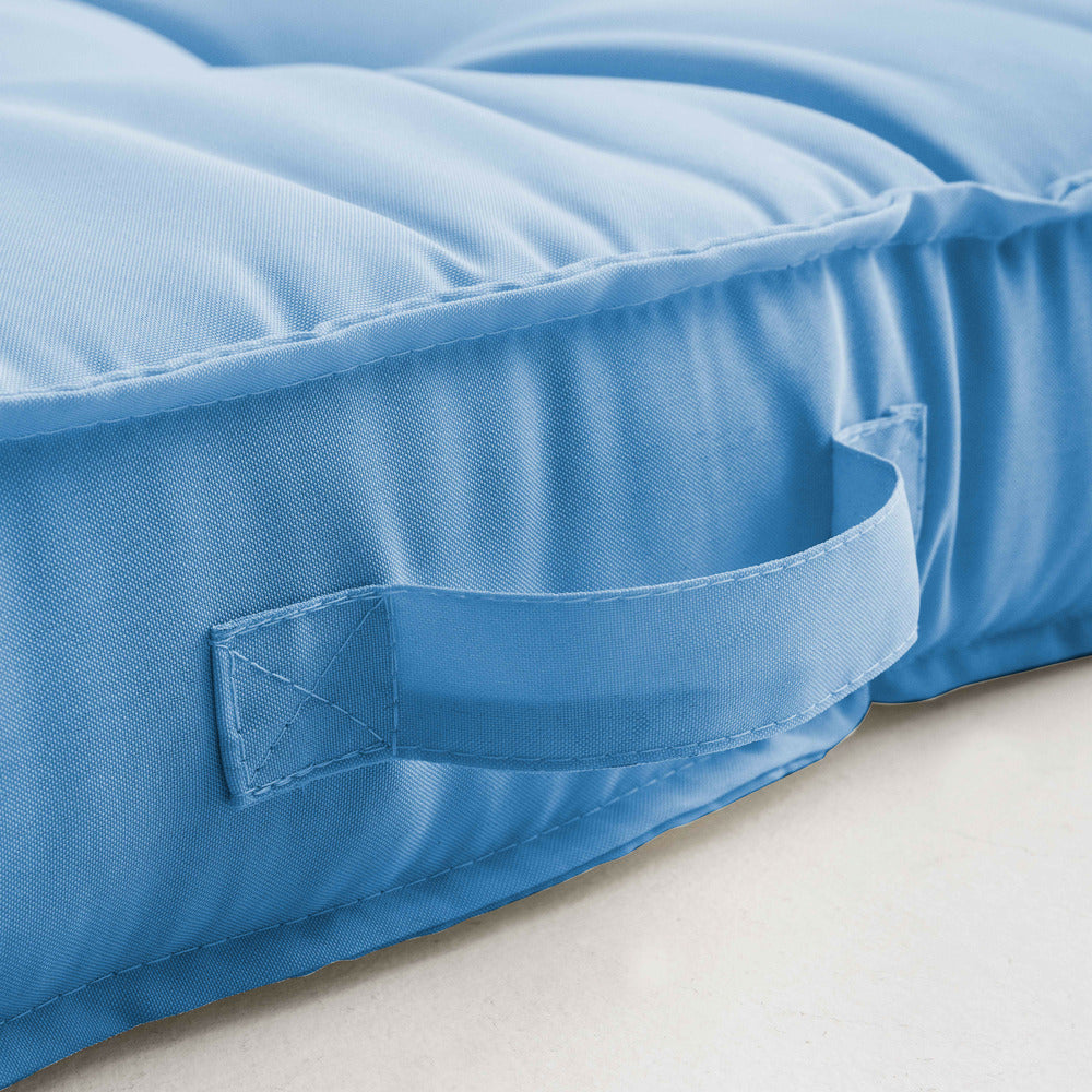  Coussin De Sol Ou D'assise Matelassé Polyester Bleu 120 X 80 X 12cm