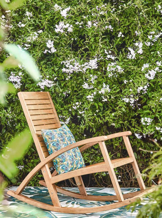  Fauteuil D'extérieur à Bascule MAYA En Bois D'acacia - 115x66x97 Cm