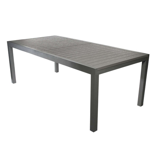  Table De Jardin GAIA Grise En Aluminium - 308x100x76 Cm