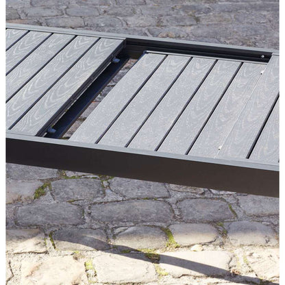  Table De Jardin GAIA Grise En Aluminium - 308x100x76 Cm