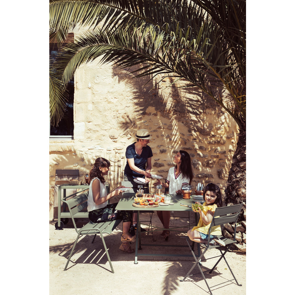  Table De Jardin Pliante Cargo En Acier Vert Cactus - 128x90 Cm