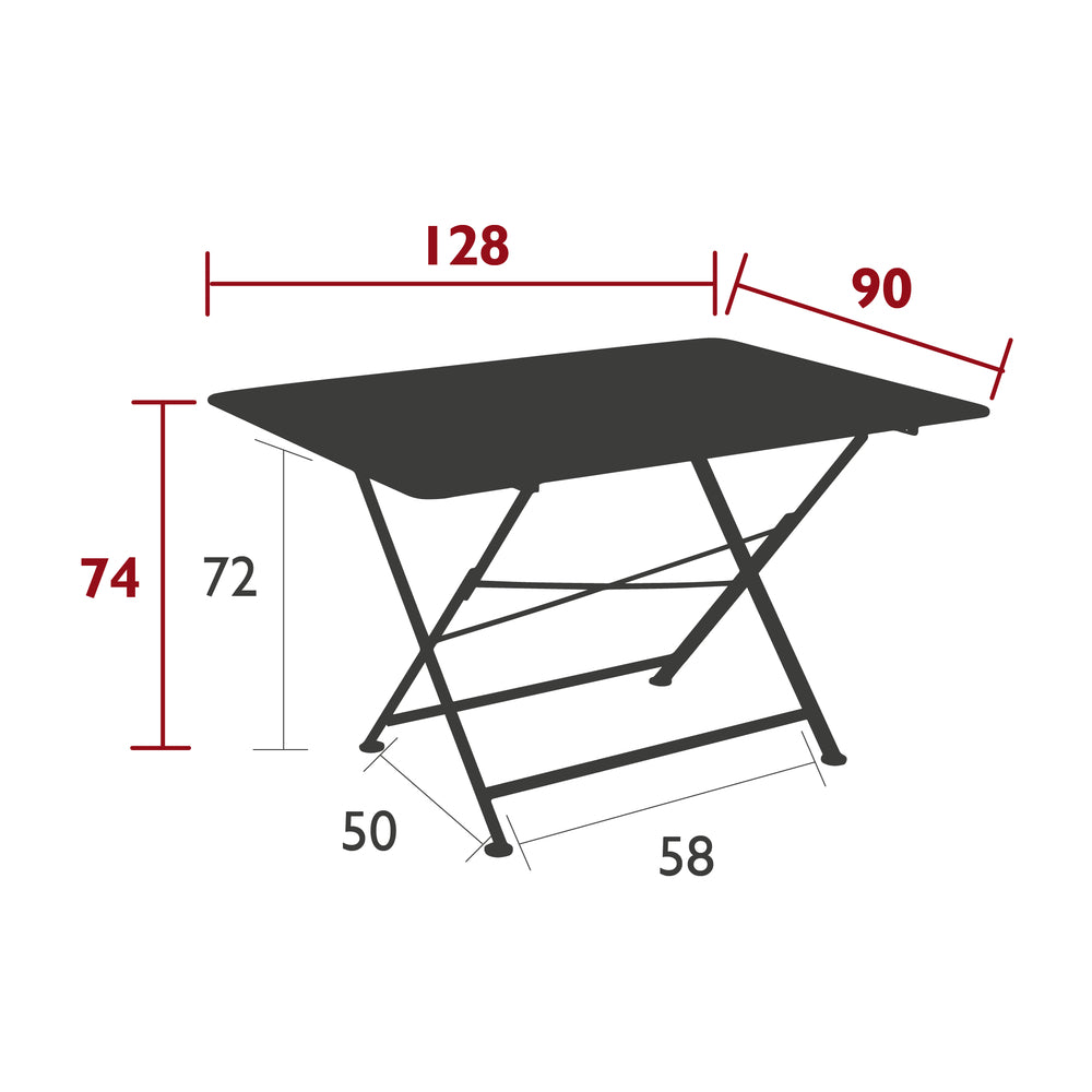  Table De Jardin Pliante Cargo En Acier Vert Cactus - 128x90 Cm