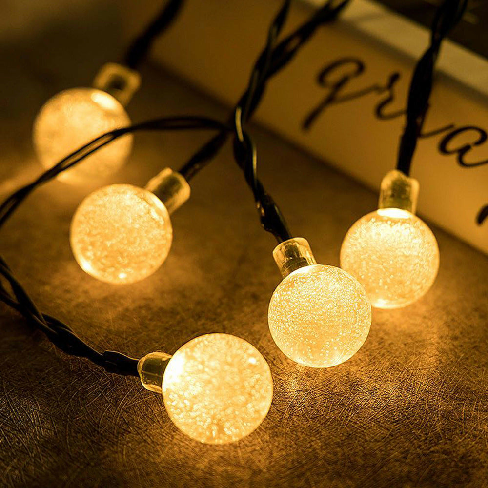  Guirlande 30 Boules Transparentes Led Jaunes 6.5m