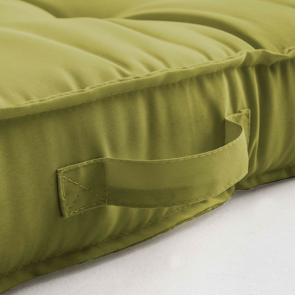  Coussin De Sol Ou D'assise Matelassé Polyester Vert 120 X 80 X 12cm