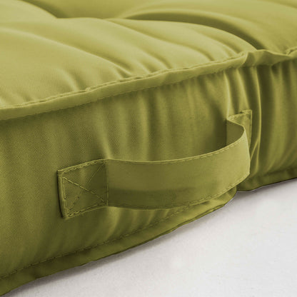 Coussin De Sol Ou D'assise Matelassé Polyester Vert 120 X 80 X 12cm