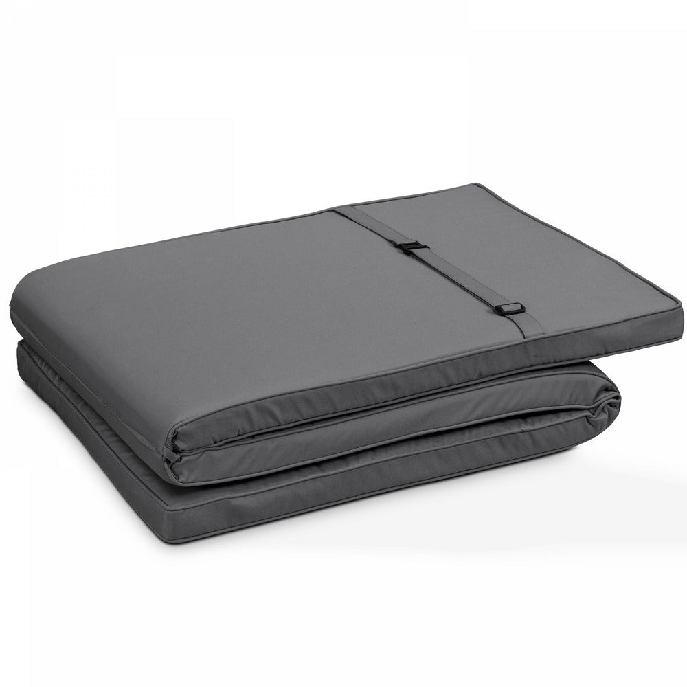  Lot De 2 Coussins Bain De Soleil Polyester Gris 186x53x5 Cm