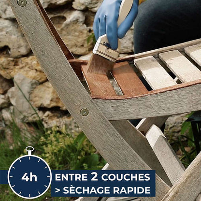  Huile Rénovatrice Teinte Teck Pour Mobilier En Bois Grisé 750 Ml