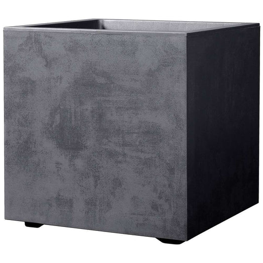  Pot Cube Millenium Plastique Réserve D'eau & Roulettes Anthracite 49cm