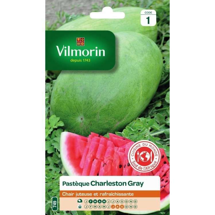  Graines De Pastèque Charleston Gray En Sachet