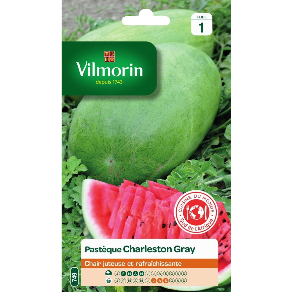  Graines De Pastèque Charleston Gray En Sachet