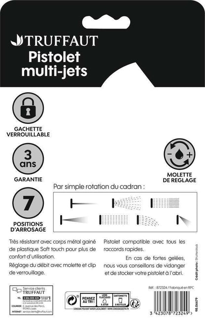  Pistolet Douche Métal Multi-jets 7 Positions