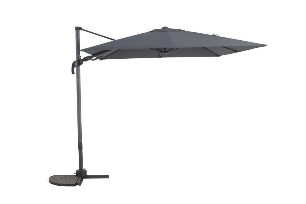  Parasol Samos En Toile Anthracite Avec Mât Inclinable - 250x250 Cm
